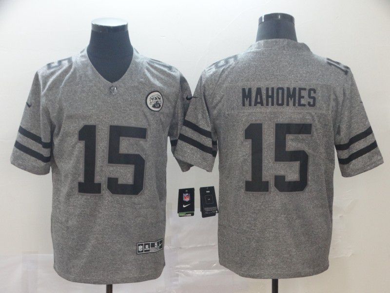Men Kansas City Chiefs 15 Mahomes Gray Nike Vapor Untouchable Stitched Gridiron Limited NFL Jerseys